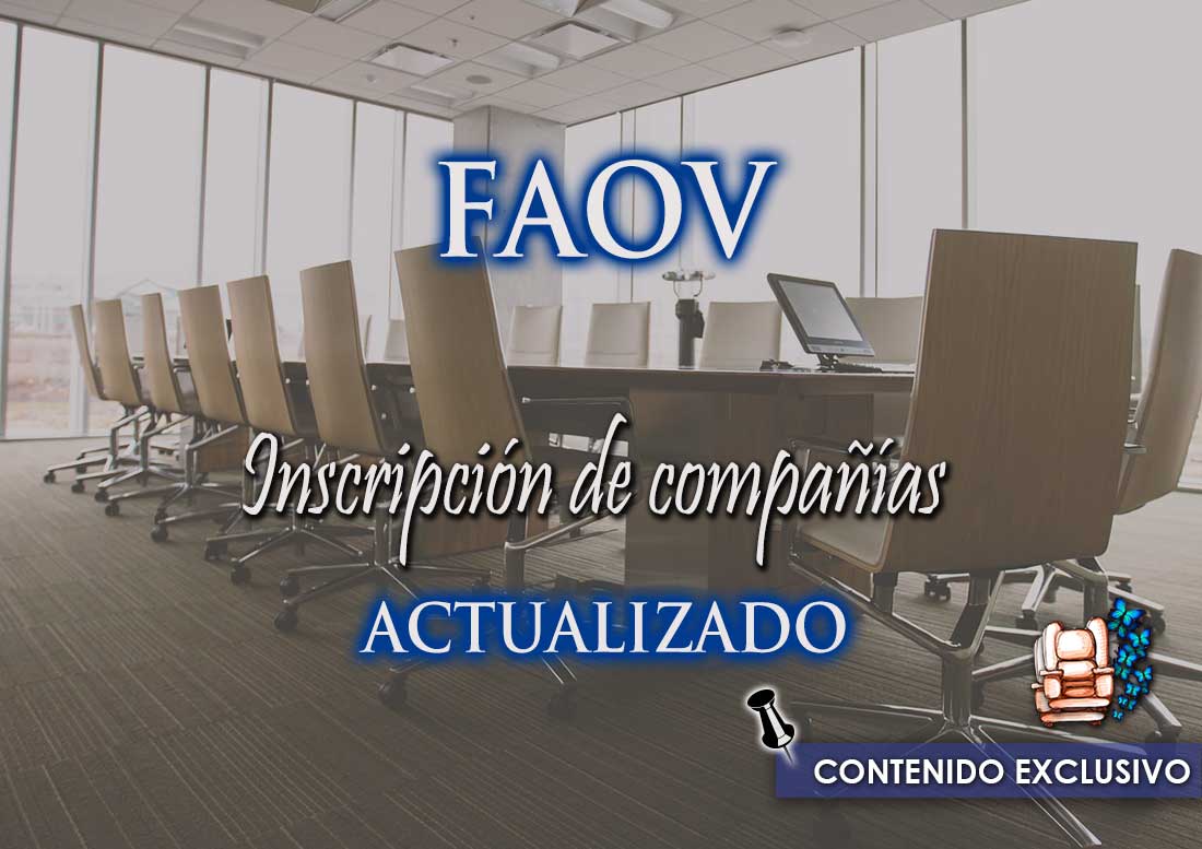 INSCRIP ACTUALIZADO FAOV - FAOV- Inscripción de Compañía (ACTUALIZADO)